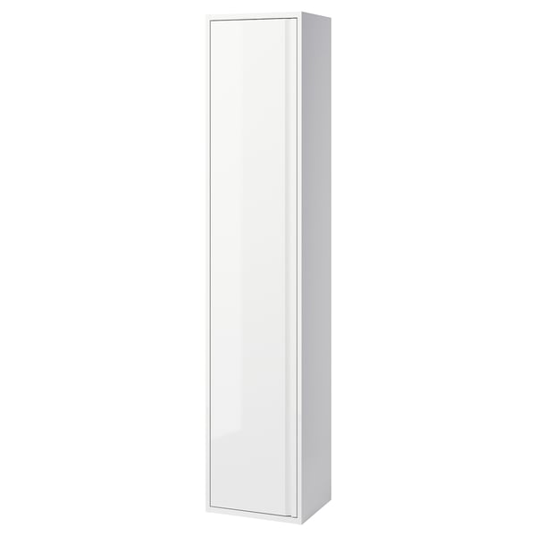 ÄNGSJÖN high cabinet with door, high-gloss white, 40x35x195 cm