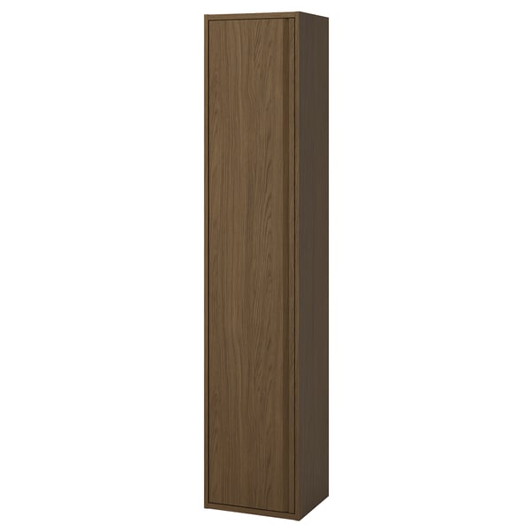 ÄNGSJÖN high cabinet with door, brown oak effect, 40x35x195 cm