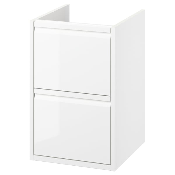 ÄNGSJÖN wash-stand with drawers, high-gloss white, 40x48x63 cm