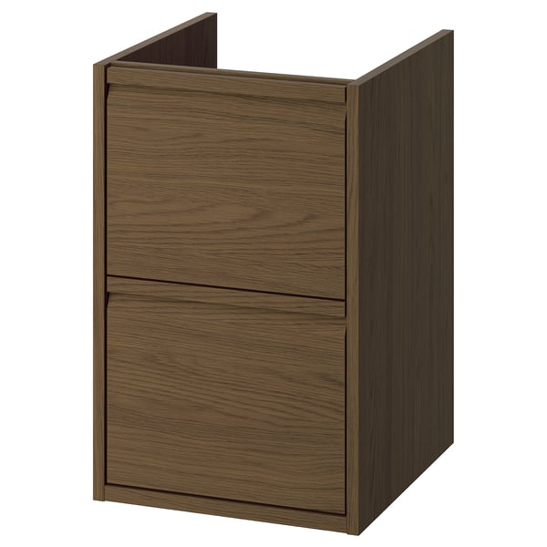 ÄNGSJÖN wash-stand with drawers, brown oak effect, 40x48x63 cm