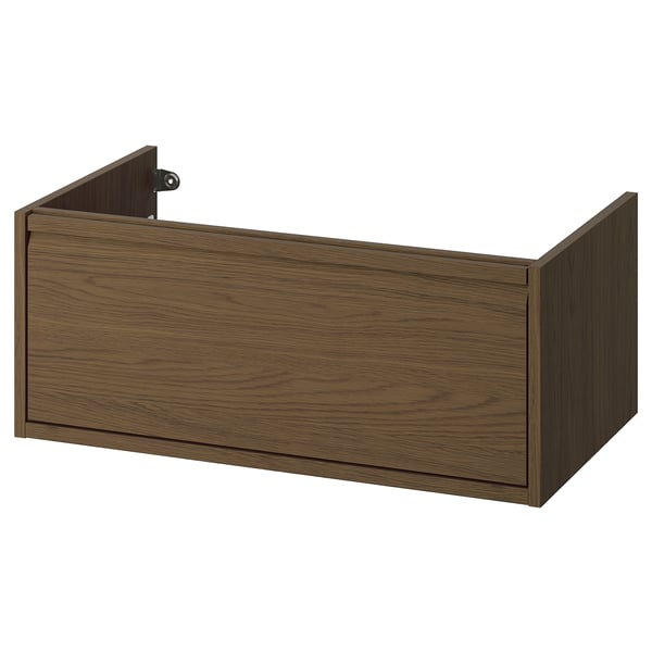 ÄNGSJÖN wash-stand with drawer, brown oak effect, 80x48x33 cm