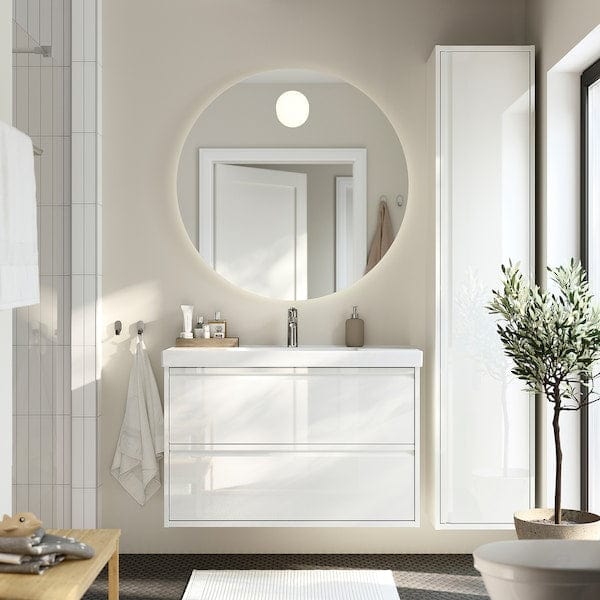 Ikea ÄNGSJÖN / ORRSJÖN - Washbasin/drawer/misc cabinet, glossy white,102x49x69 cm