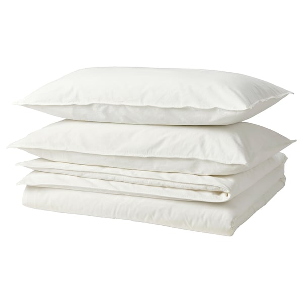 ÄNGSLILJA duvet cover and 2 pillowcases, white, 240x220/50x80 cm