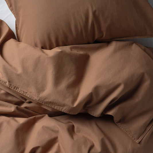 ÄNGSLILJA duvet cover and 2 pillowcases, light brown, 240x220/50x80 cm