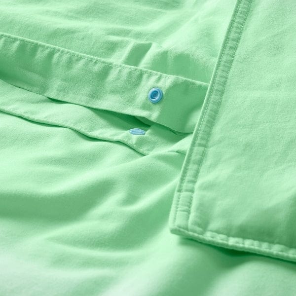 Ikea ÄNGSLILJA - Duvet cover and 2 pillowcases, light green, 240x220/50x80 cm