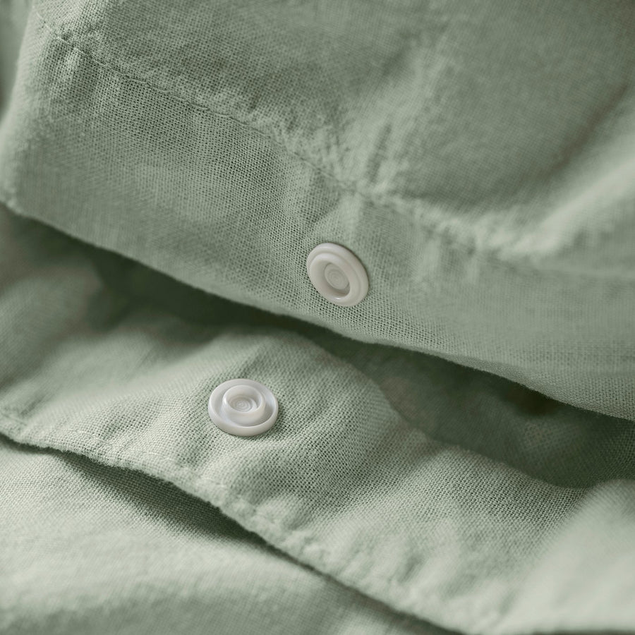 ÄNGSLILJA duvet cover and pillowcase, pale grey-green, 150x200/50x80 cm