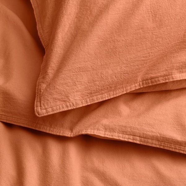 Ikea ÄNGSLILJA - Duvet cover and pillowcase, red-brown, 150x200/50x80 cm