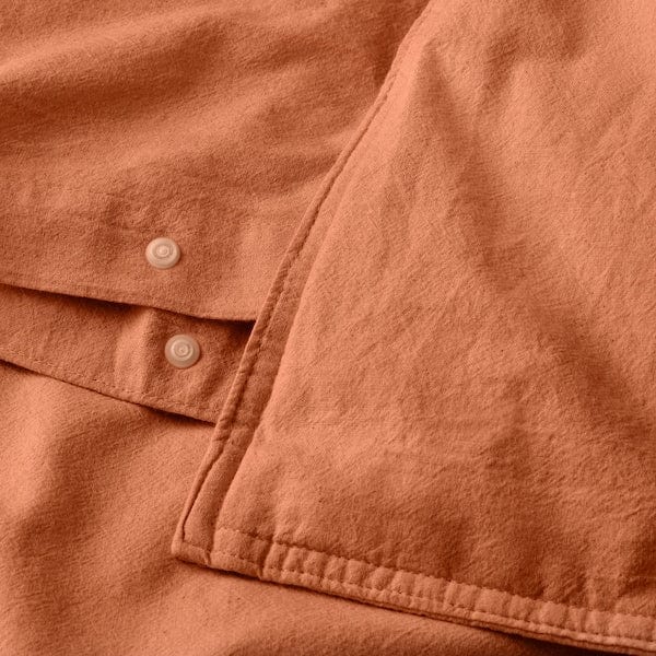 Ikea ÄNGSLILJA - Duvet cover and pillowcase, red-brown, 150x200/50x80 cm