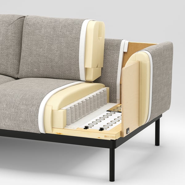 ÄPPLARYD 4-seat sofa with chaise longue, Gunnared light blue