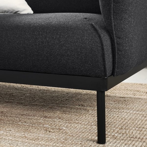 Ikea ÄPPLARYD - 4-seater sofa with chaise-longue, Gunnared black/grey