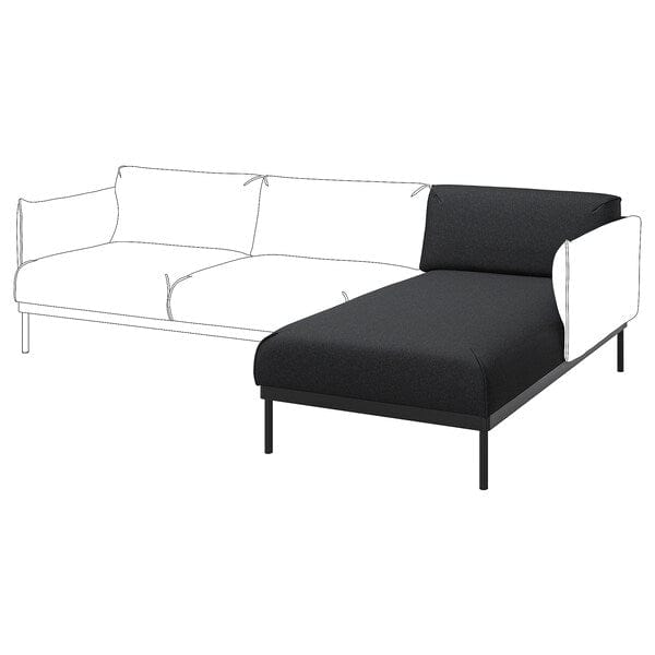 Ikea ÄPPLARYD - Elemento chaise-longue, Gunnared nero/grigio