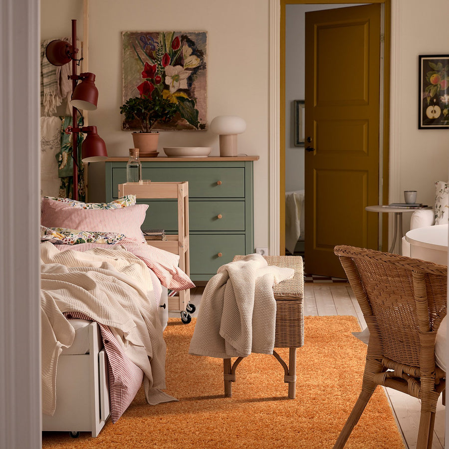 ÄRENDE rug, high pile, orange, 30 mmx160 cm