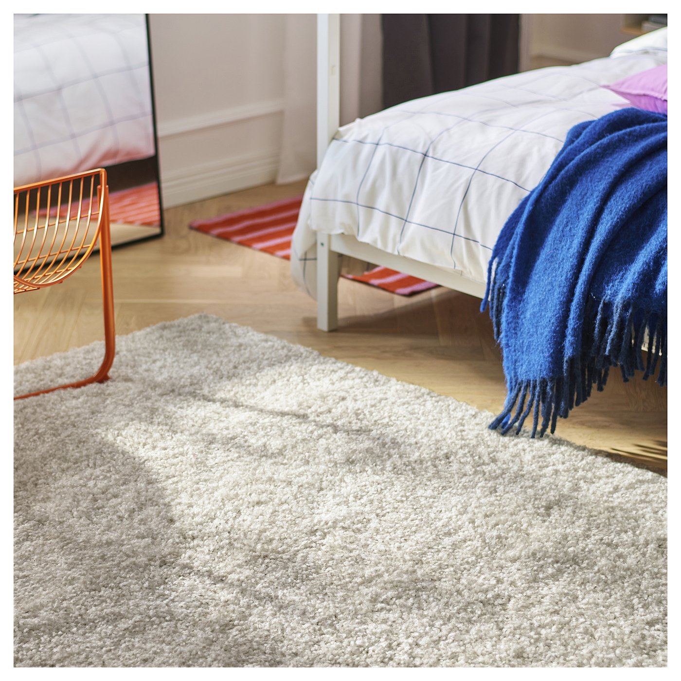 ÄRENDE rug, high pile, off-white, 30 mmx160 cm