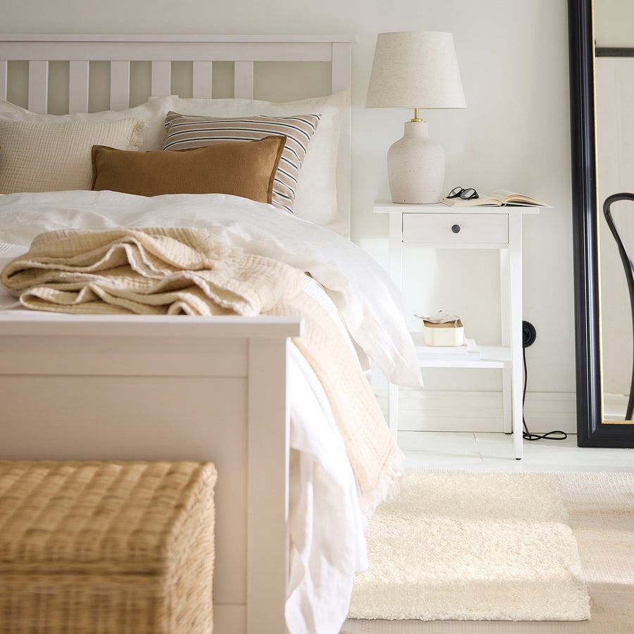 ÄRENDE rug, high pile, off-white, 30 mmx80 cm