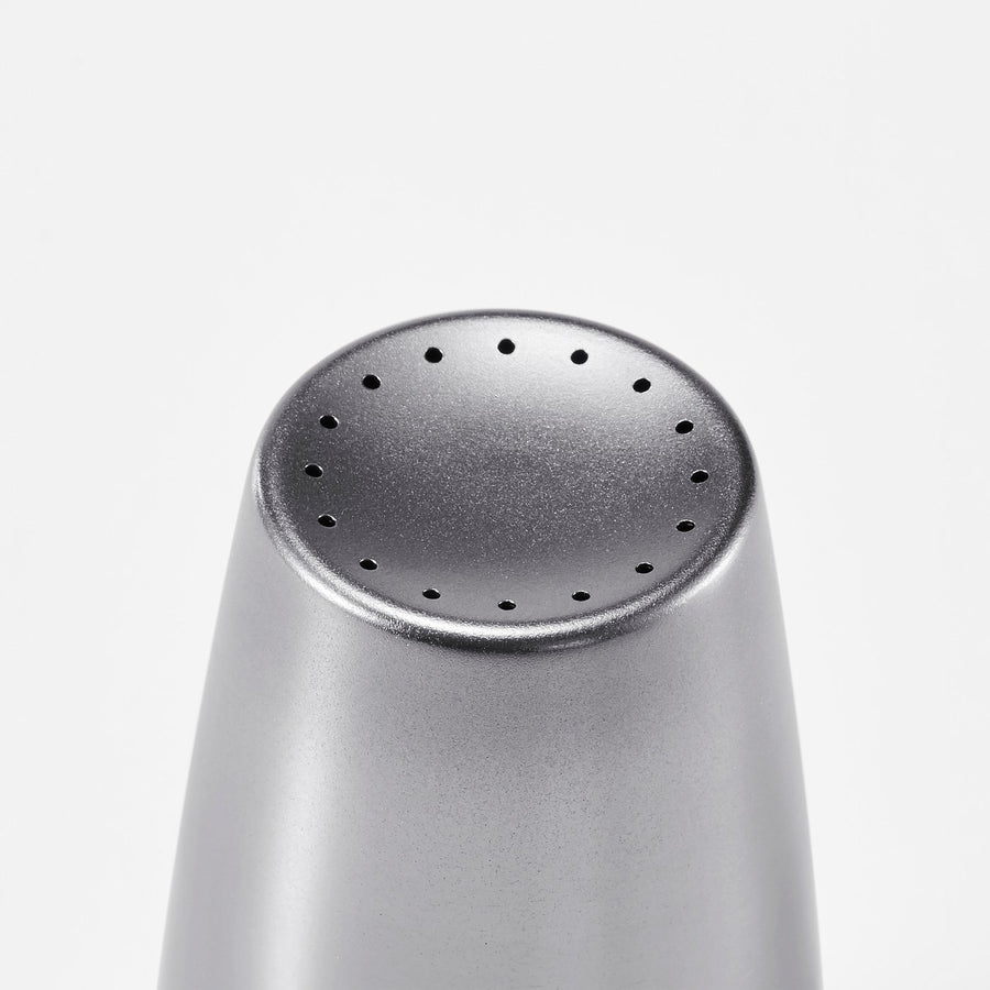 AFTONHAJ salt/pepper shaker, set of 2, stainless steel beech/walnut