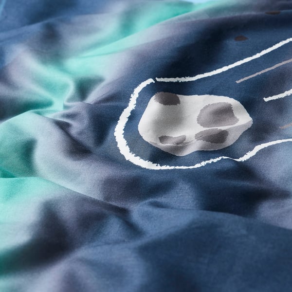 AFTONSPARV duvet cover and pillowcase, space/blue, 150x200/50x80 cm