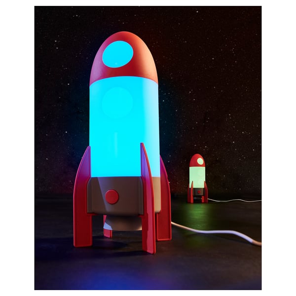 AFTONSPARV LED table lamp, rocket/multicolour, 15.1 cm