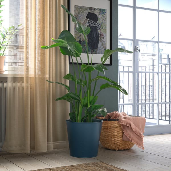 ÅKERBÄR plant pot, in/outdoor dark blue, 32 cm