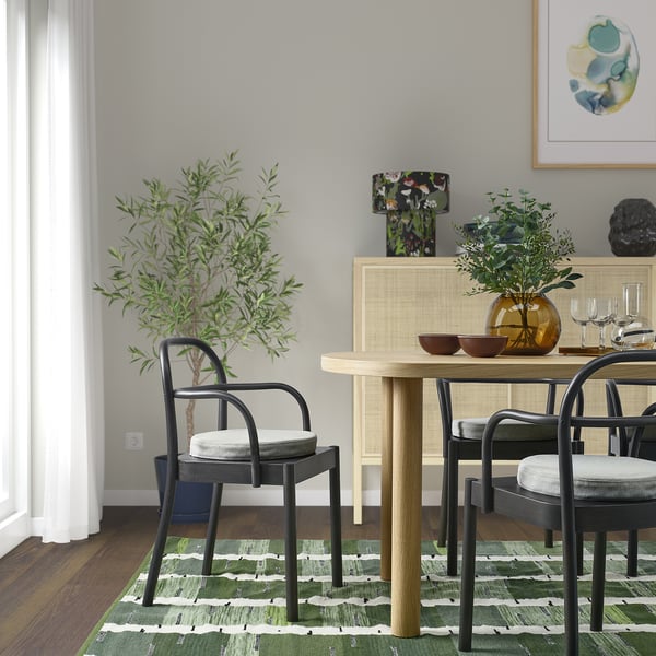 ÅKERVINDEFLY chair pad, beige, 38 cm