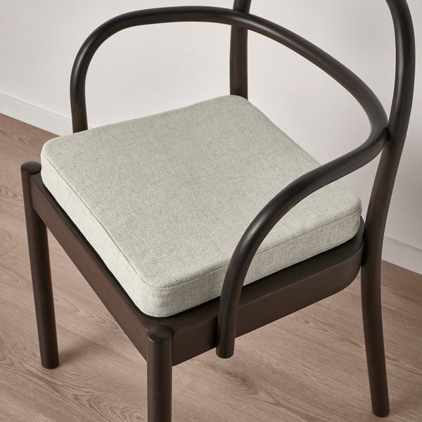ÅKERVINDEFLY chair cushion, beige, 39/35x37x5 cm