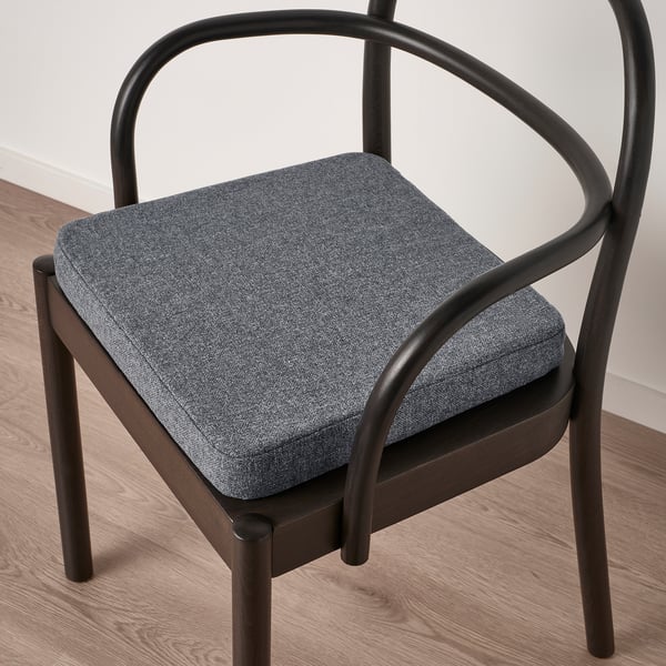 ÅKERVINDEFLY chair cushion, grey, 39/35x37x5 cm