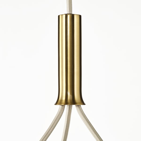 AKTERSPRING pendant lamp, opal white glass/brass-plated, 73 cm