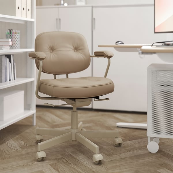 ALEFJÄLL office chair, Grann beige, 51x95x64 cm