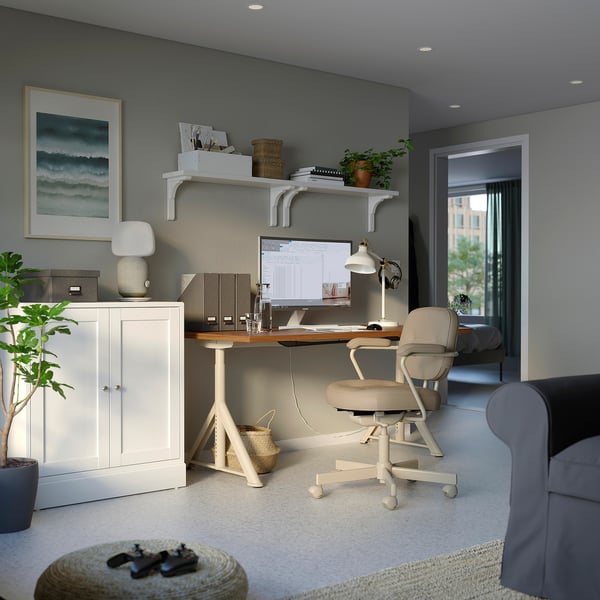 ALEFJÄLL office chair, Grann beige, 51x95x64 cm