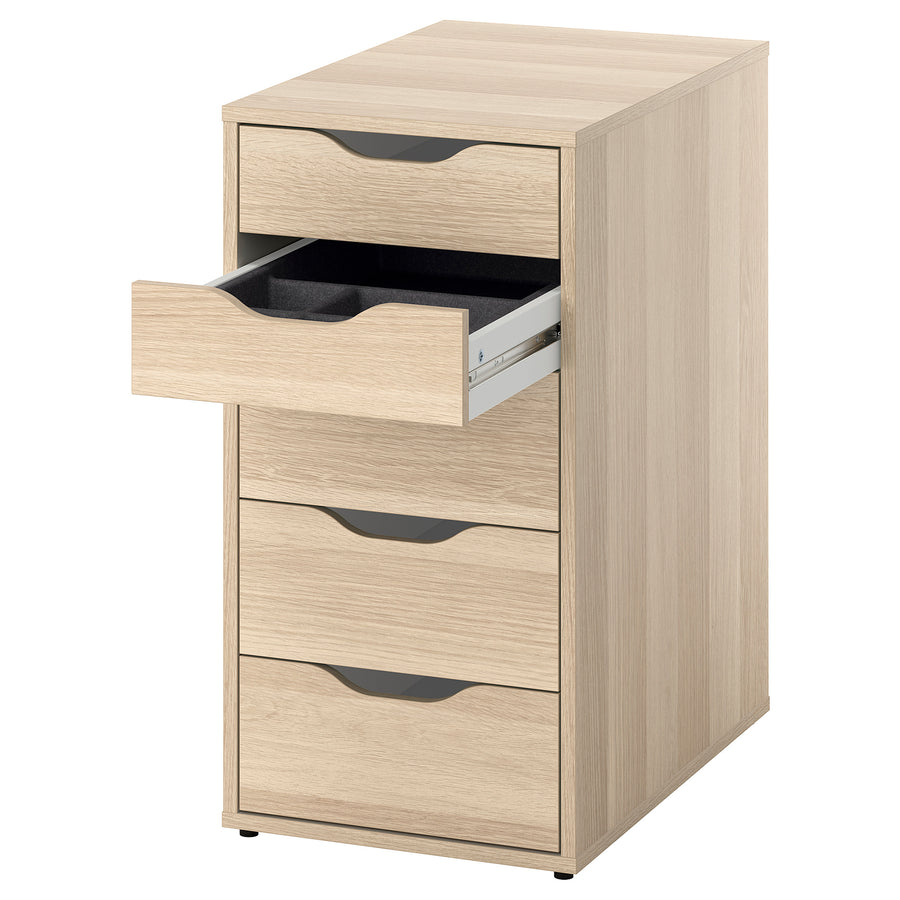 ALEX drawer unit, with insert white stained oak effect, 36x70 cm
