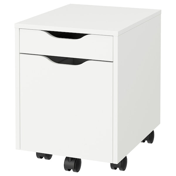 ALEX drawer unit on castors, white/black, 36x50 cm