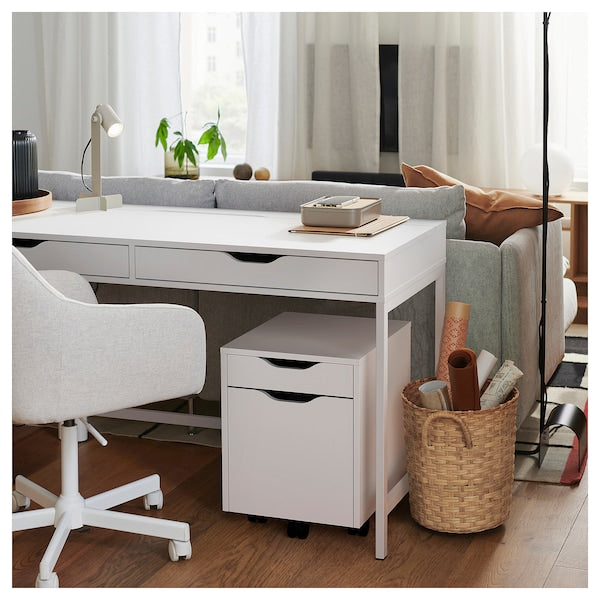 ALEX drawer unit on castors, white/black, 36x50 cm