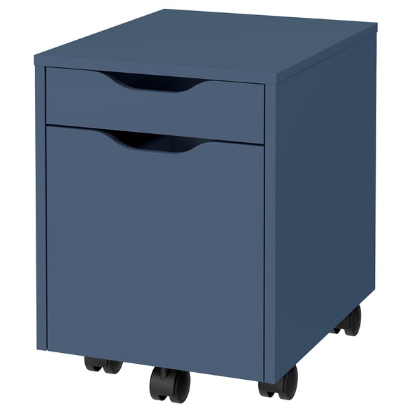 ALEX drawer unit on castors, black-blue/black, 36x50 cm