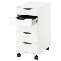ALEX drawer unit on castors, with insert white/black, 36x76 cm