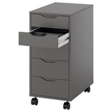 ALEX drawer unit on castors, with insert dark grey/black, 36x76 cm