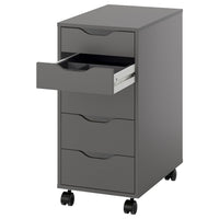 ALEX drawer unit on castors, with insert dark grey/black, 36x76 cm