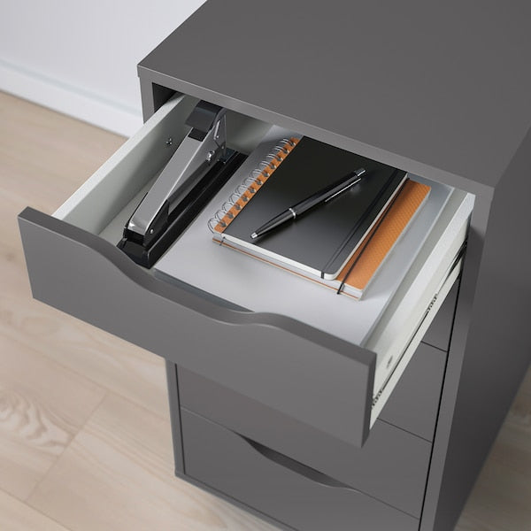 ALEX drawer unit, dark grey, 36x70 cm