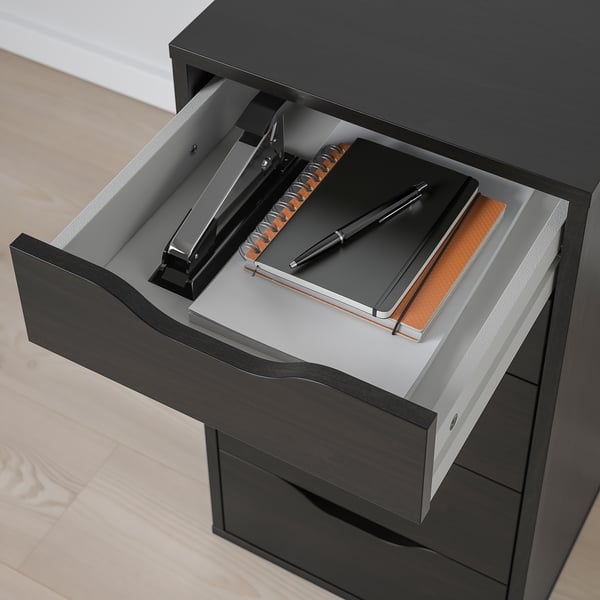 ALEX drawer unit, black-brown, 36x70 cm