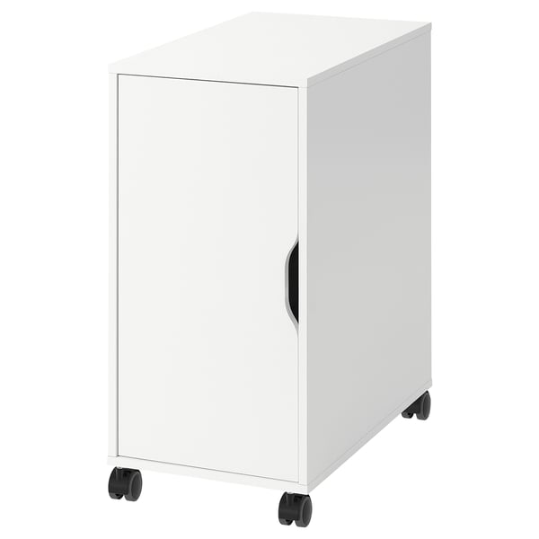 ALEX storage unit on castors, white/black, 36x76 cm