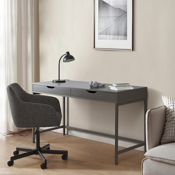ALEX desk, dark grey, 132x58 cm