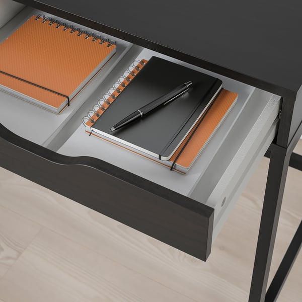 ALEX desk, black-brown, 132x58 cm