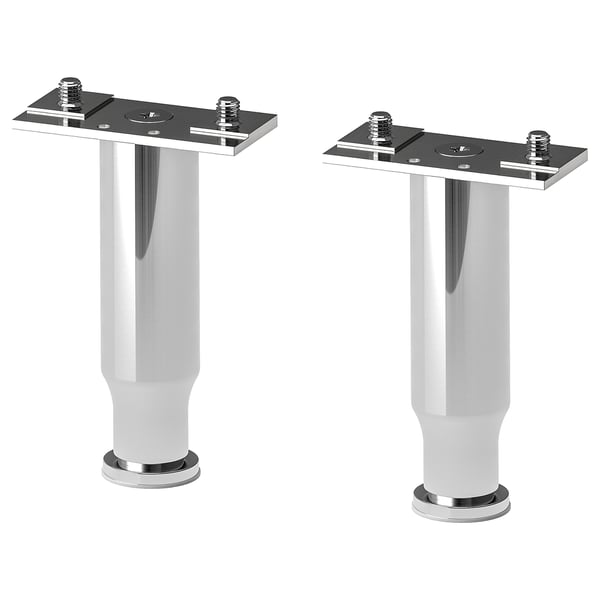 ALMAÅN leg, stainless steel/shiny, 12-20 cm, 2 pack