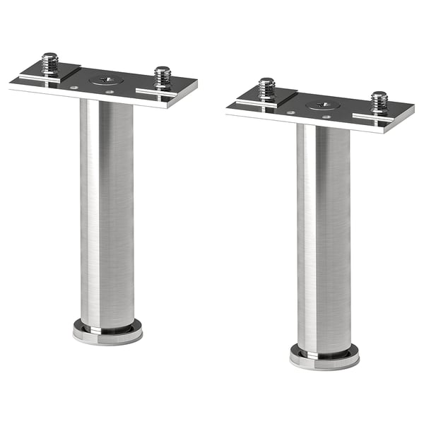 ALMAÅN leg, stainless steel, 12-20 cm, 2 pack