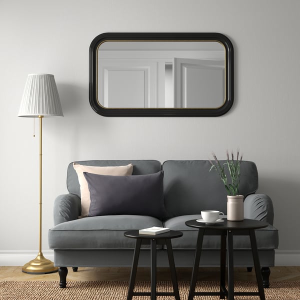 ALMARÖD mirror, black, 70x120 cm