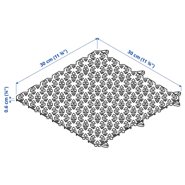 ALTAPPEN floor decking, outdoor, light grey, 0.81 m²