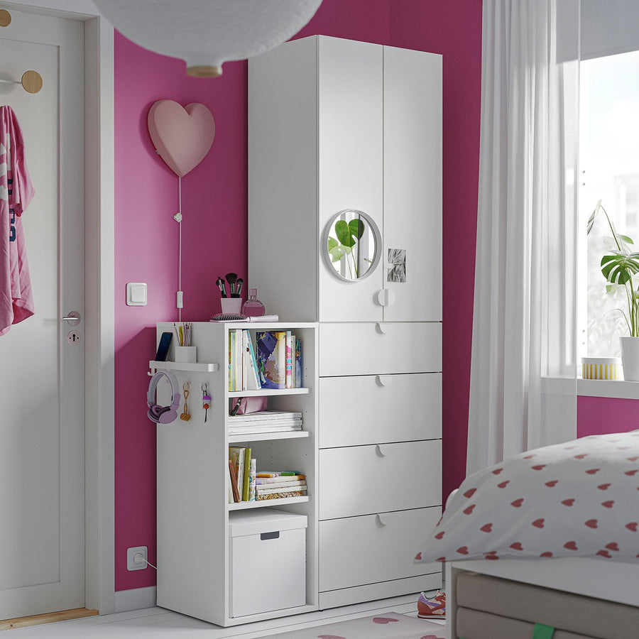 ALTARLIDEN hook rack, with storage/white, 36.5x13x6.8 cm