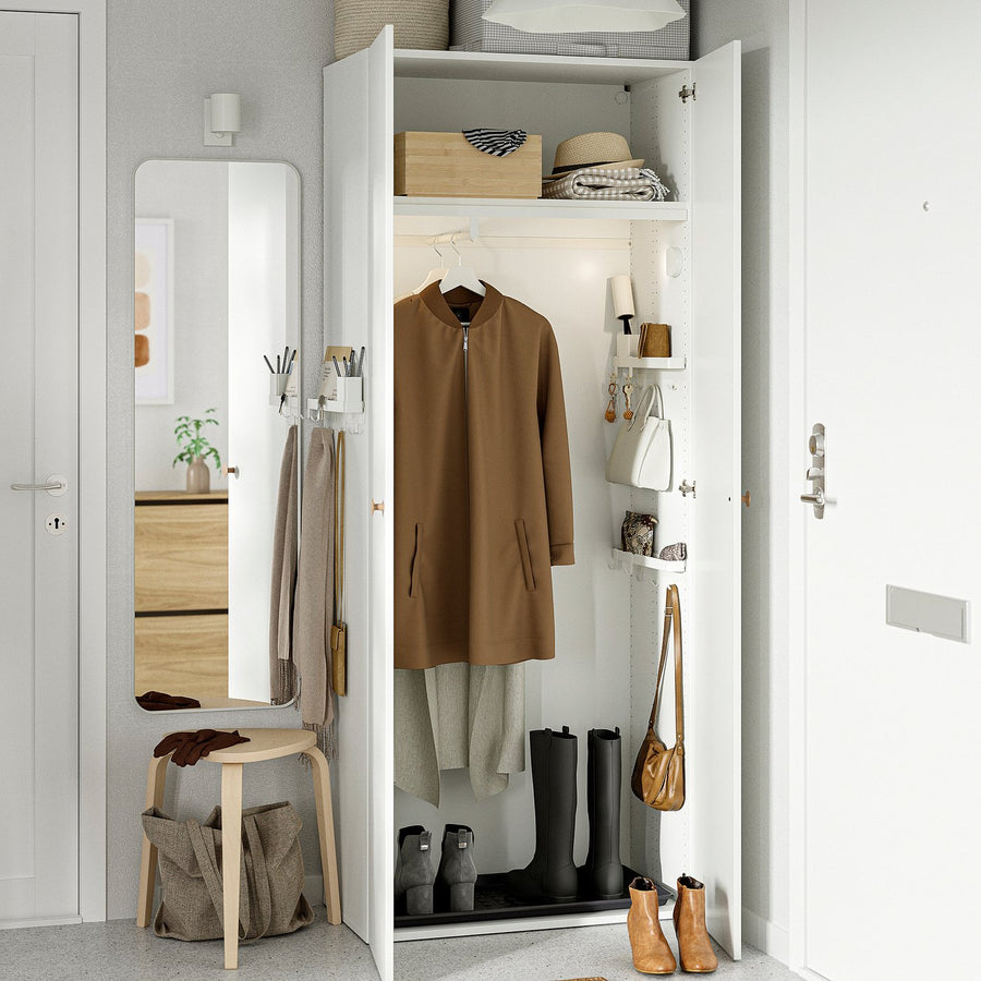 ALTARLIDEN hook rack, with storage/white, 36.5x13x6.8 cm