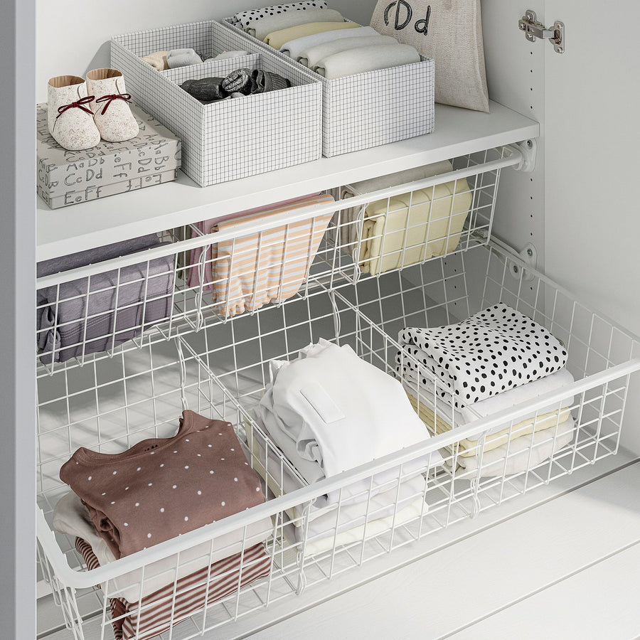 ALTARLIDEN wire basket with pull-out rail, white, 80x42 cm