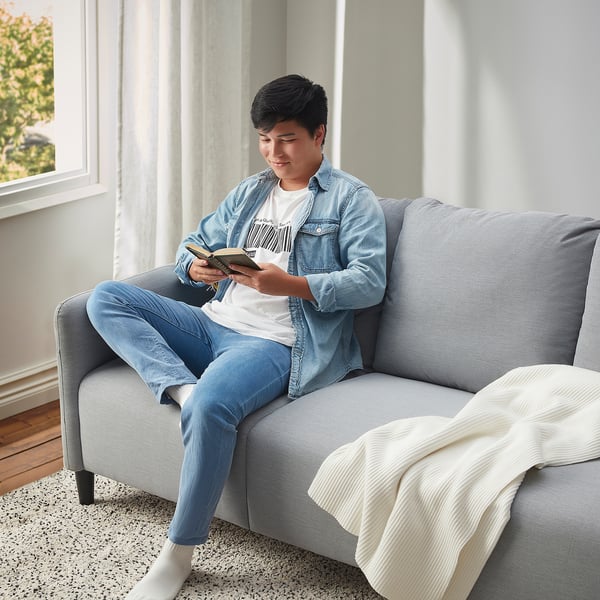 ANGERSBY 3-seat sofa, Knisa light grey, 196x89x84 cm