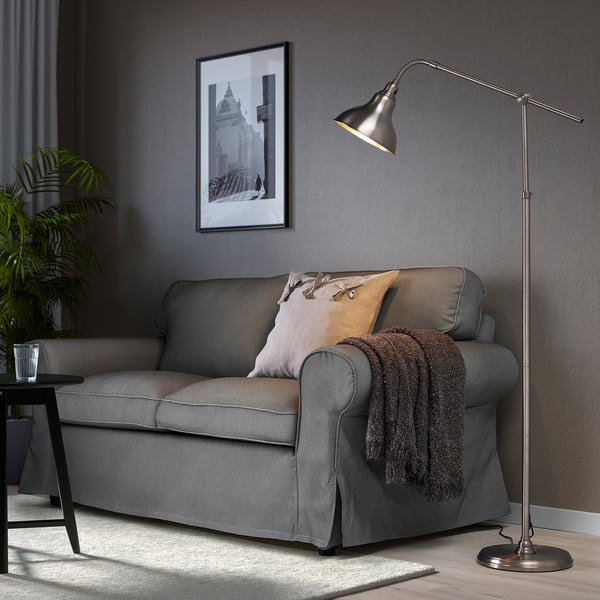 ANKARSPEL floor/reading lamp, pewter effect, 23 cm