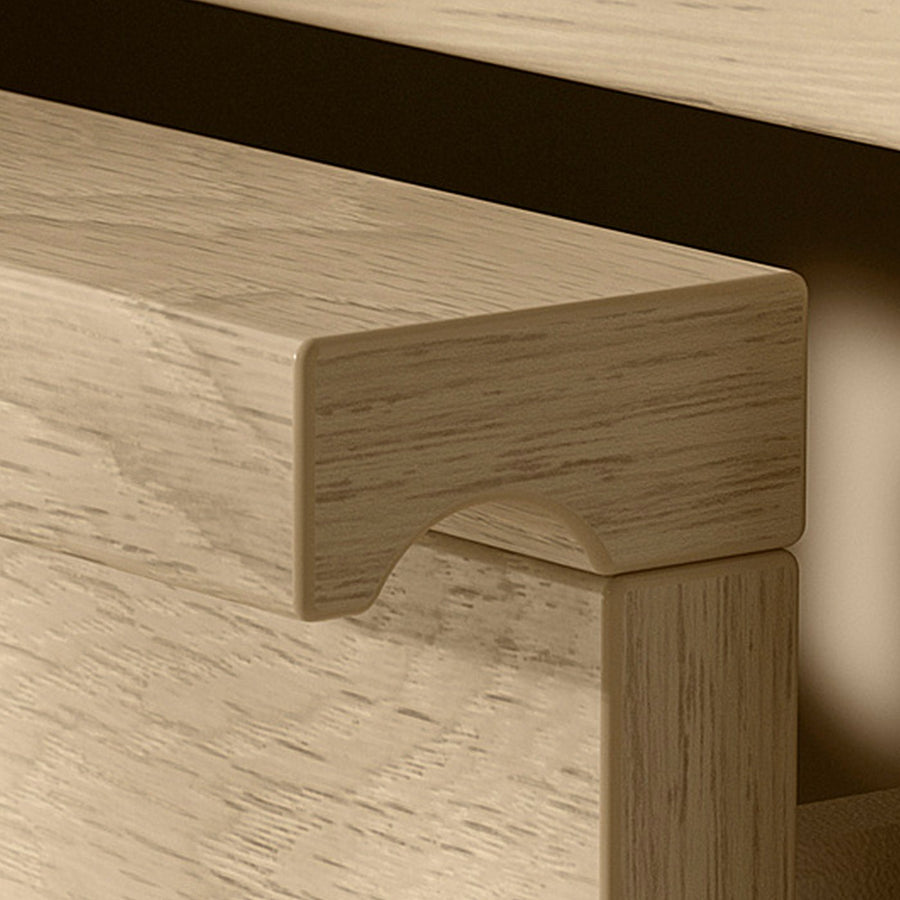 ANKARUDDEN wardrobe with sliding doors, oak effect, 98x60x190 cm